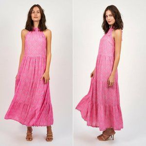 [NWOT] Naudic Olympia Maxi Dali Pink Long Tiered Flowy Dress - Size S